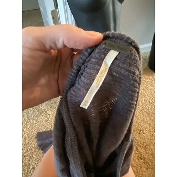 Free People Womens Size XS Purple High Low Knit Sweater Boho Top Oversized Lace - Picture 5 of 5